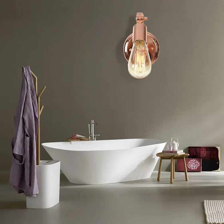 Applique da Parete con Lampadina Rosa Oro