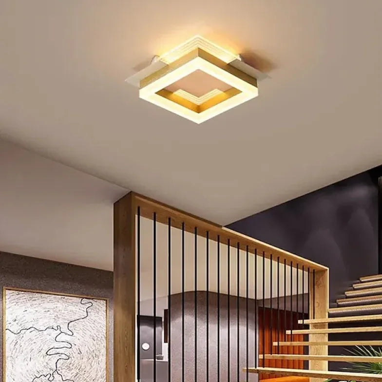 Plafoniera Led Soffitto Rettangolare Dorata per Scale