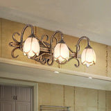 Applique Ottone Vintage Per Bagno Fiorito Antico