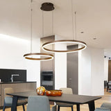 Lampadario Circolare LED Dimmerabile in Metallo Design Moderno per Soggiorno