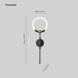 Lampada a Led da Parete Nera Circolare