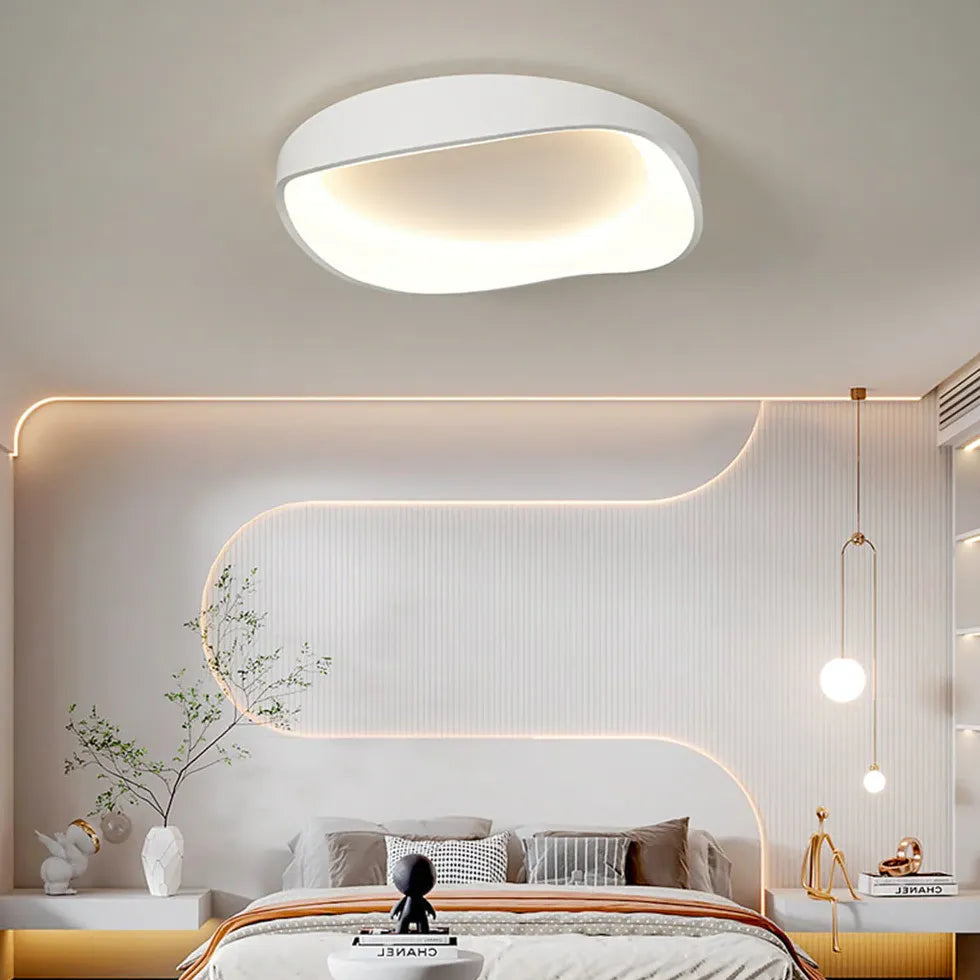 Plafoniera Led Soffitto Tonda Dimmerabile Bianca in Design Moderno per Camera da Letto