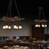 Lampadari Vintage in Legno in Stile Country per Sala Pranzo