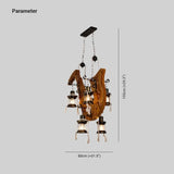 Lampadario a Lanterna Vintage Raffinato in Legno