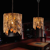 Lampadario Pendente Vintage Con Sculture a Stella