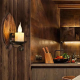 Applique candelabro in legno di pino vintage