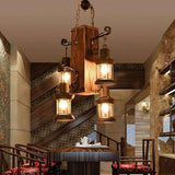 Lanterna in Legno Industrial Lampadari Sospesi Vintage