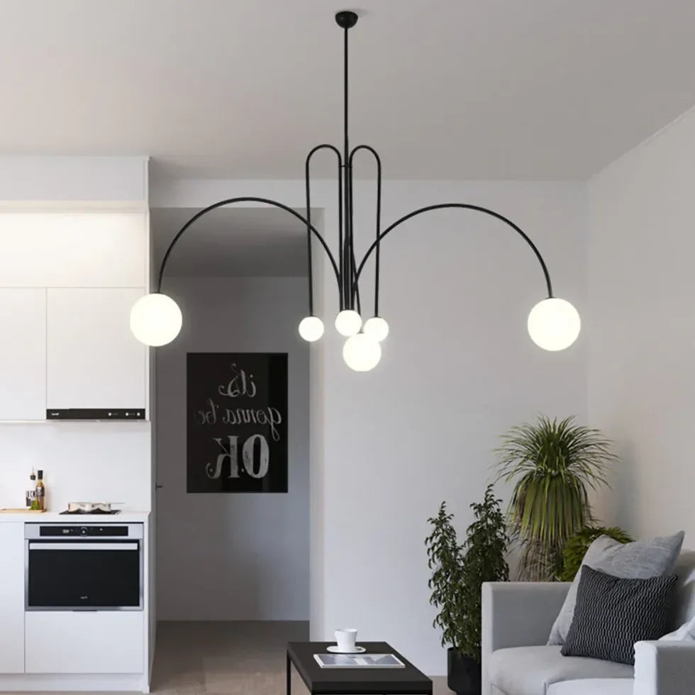 Lampadario da Salotto Moderno Ad Arco Pluriluce