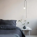Lampade nere a sospensione con telaio curvo moderno