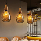 Lampadari Vetro Soffiato in Stile Vintage con Altezza Regolabile per Sala Pranzo