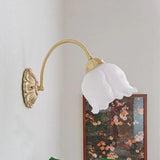 Applique da Parete in Vetro Retrò Elegante con Design di Fiori