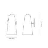 Lampada da Parete in Vetro Trasparente con Design Conico LED