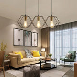 Lampadari Industriali Soggiorno Esagonali in Metallo Resistente