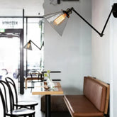 Applique Led Nera Industriale Cono Trasparente