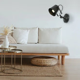 Applique Moderna Nera Regolabile Industriale Forma Cilindrica