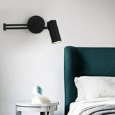 Faretti da Parete Orientabile in Metallo Nero Moderno