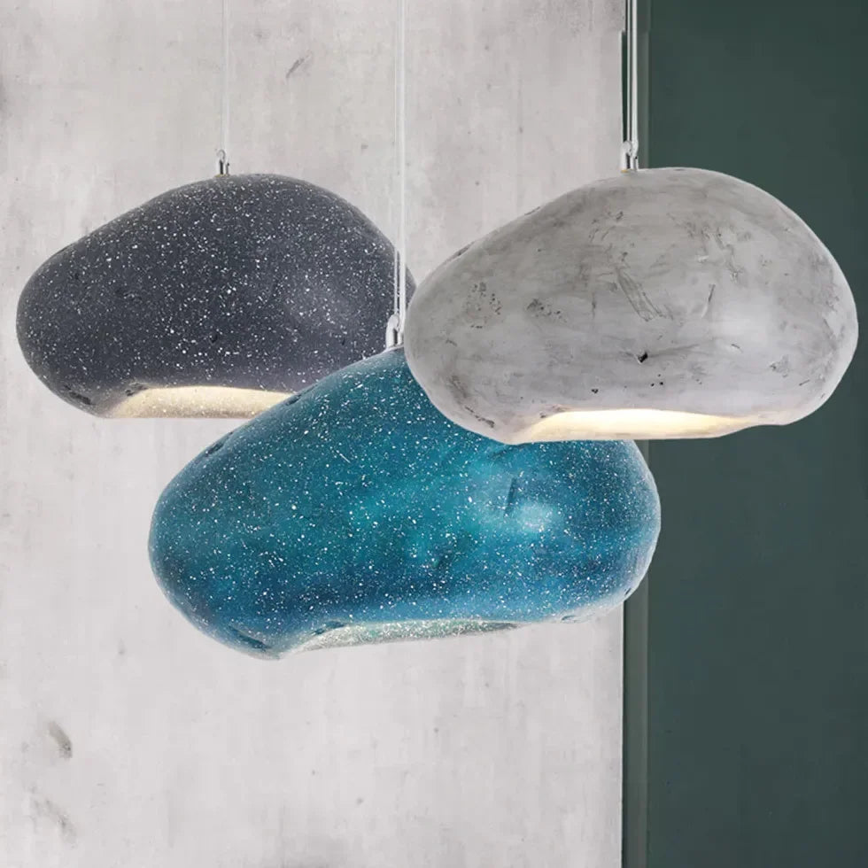 Plafoniere Artistiche Design a Macchie in Pietra Irregolare