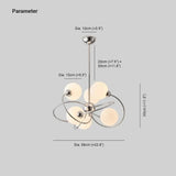 Lampadario Palla Vetro Bianca a Forma Ad Arco