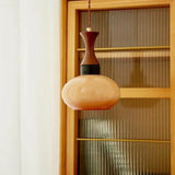 Lampadario Vintage in Vetro Marrone Forma Piatta