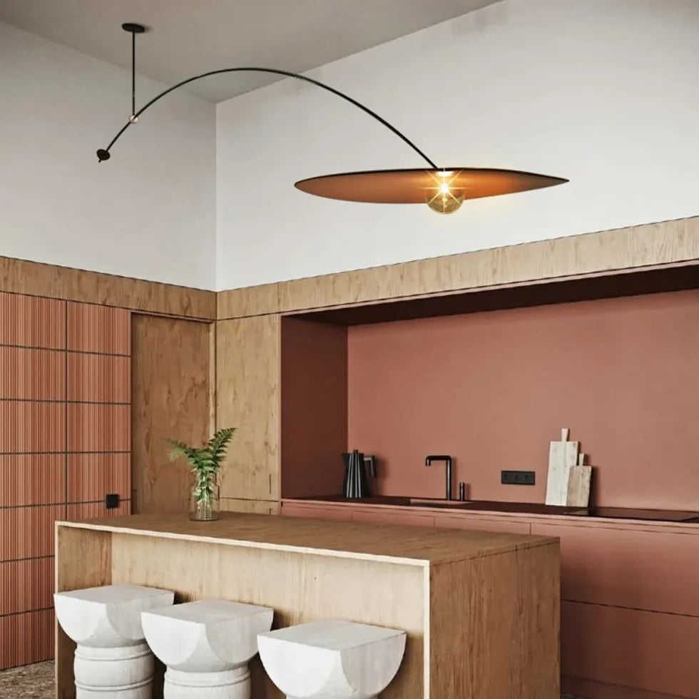 Lampadario Goccia Moderni Nero Ad Arco Oscillante