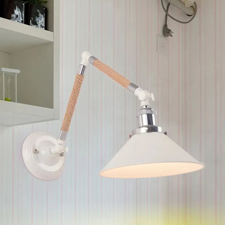 Lampada da Muro Allungabile Stile Vintage Cono Bianco