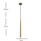 Lampadario Metallo Dorato Dal Design Lineare Verticale