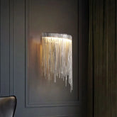 Applique da Parete di Lusso Frange Argento