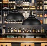 Lampadari Industriali Vintage Neri a Forma di Semisfera