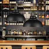 Lampadari Industriali Vintage Neri a Forma di Semisfera