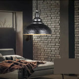 Lampadari Industriali Vintage Neri a Forma di Semisfera