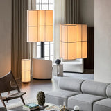 Lampadari Moderni in Tessuto Trasparente Cilindrico