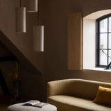 Lampadari Moderni in Tessuto Trasparente Cilindrico