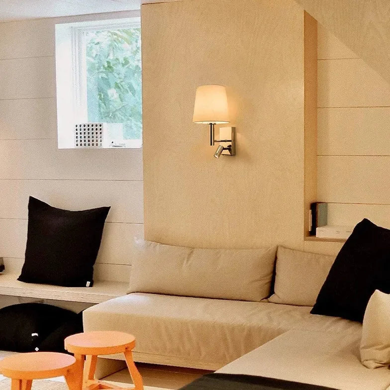 Lampadario a Parete Moderno in Tessuto Cilindrico