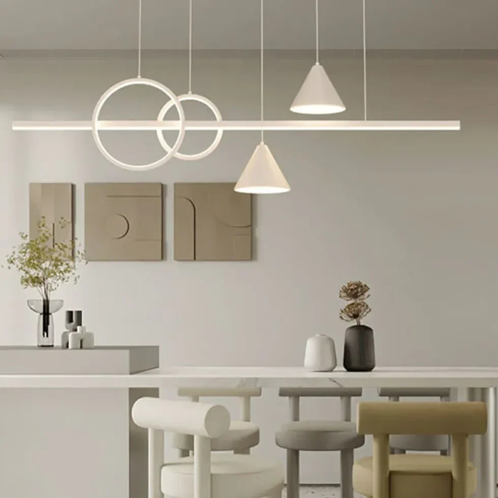 Lampade a Sospensione Bianche Design Geometrico Moderno