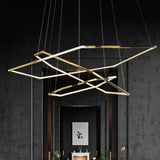Lampadario Moderno Oro Design Geometrico Elegante