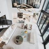 Lampadario Moderno Oro Design Geometrico Elegante