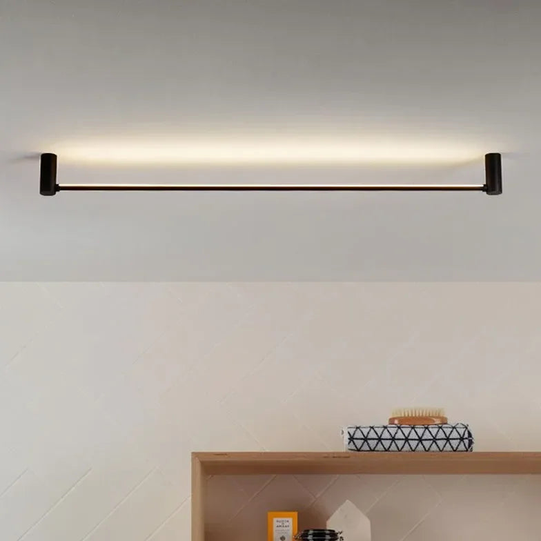 Applique Led Lineare in Metallo Nero per Soggiorno Design Moderno