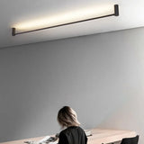 Applique Led Lineare in Metallo Nero per Soggiorno Design Moderno