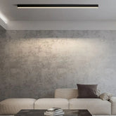 Plafoniera Lunga Led Soffitto Design Minimal Dimmerabile Nera Per Soggiorno