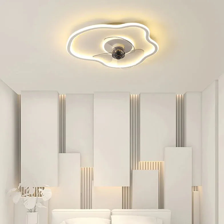Ventilatore da Soffitto Bianco con Luce Design Moderno da Camera Letto