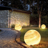 Lampada da Terra Luna Solare in Vetro Design Moderno da Giardino