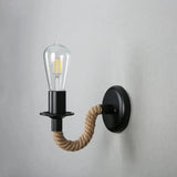 Lampada Applique Industriale Design Retro Corda Nera