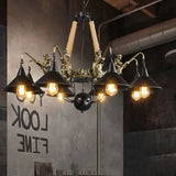 Lampadario Vintage Nero Industriale Led in Ferro