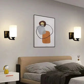 Applique Nere con Paralume Cilindrico per Camera