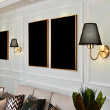 Applique da Parete Oro in Stile Vintage con Tessuto