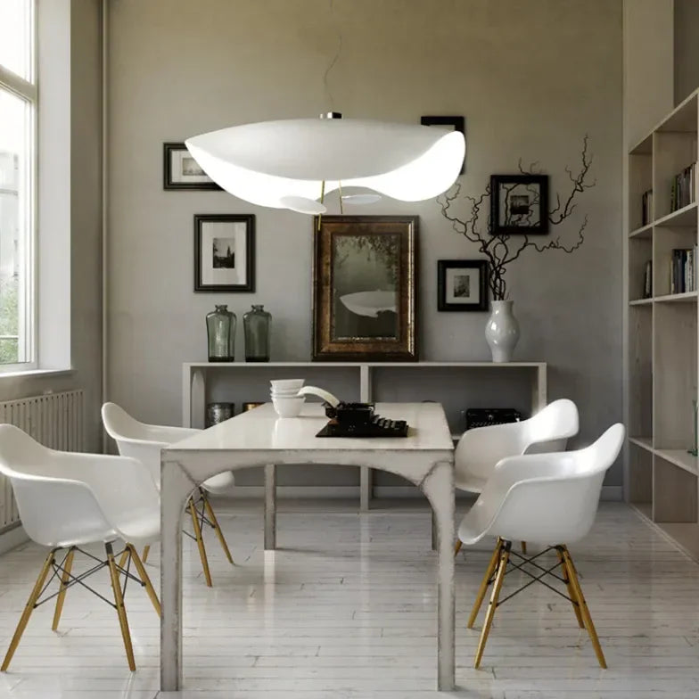 Lampade a Sospensione Moderne Bianche Design Foglia di Loto