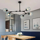 Lampadario Vetro Design Mid Century Regolabile da Soggiorno