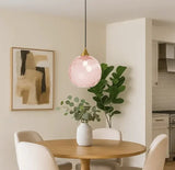 Lampadario Vetro Soffiato Moderni LED con Altezza Regolabile a Sfera per Sala Pranzo