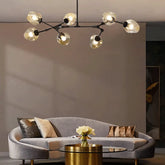 Lampadario Vetro Design Mid Century Regolabile da Soggiorno