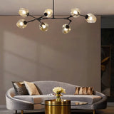 Lampadario Vetro Design Mid Century Regolabile da Soggiorno